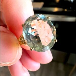 BEAUTIFUL 10k GOLD PRASIOLITE RING 2g SZ 7.25